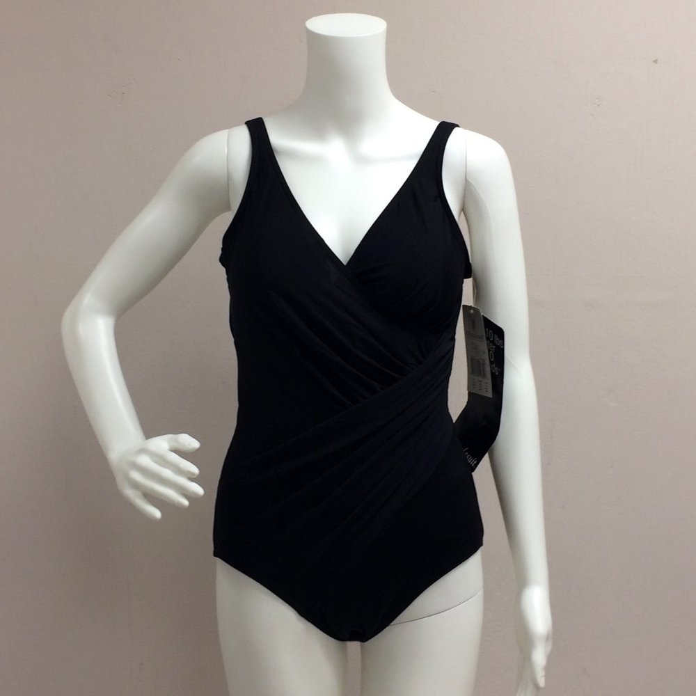 Miraclesuit Oceanus Black One Piece Bathing Suit